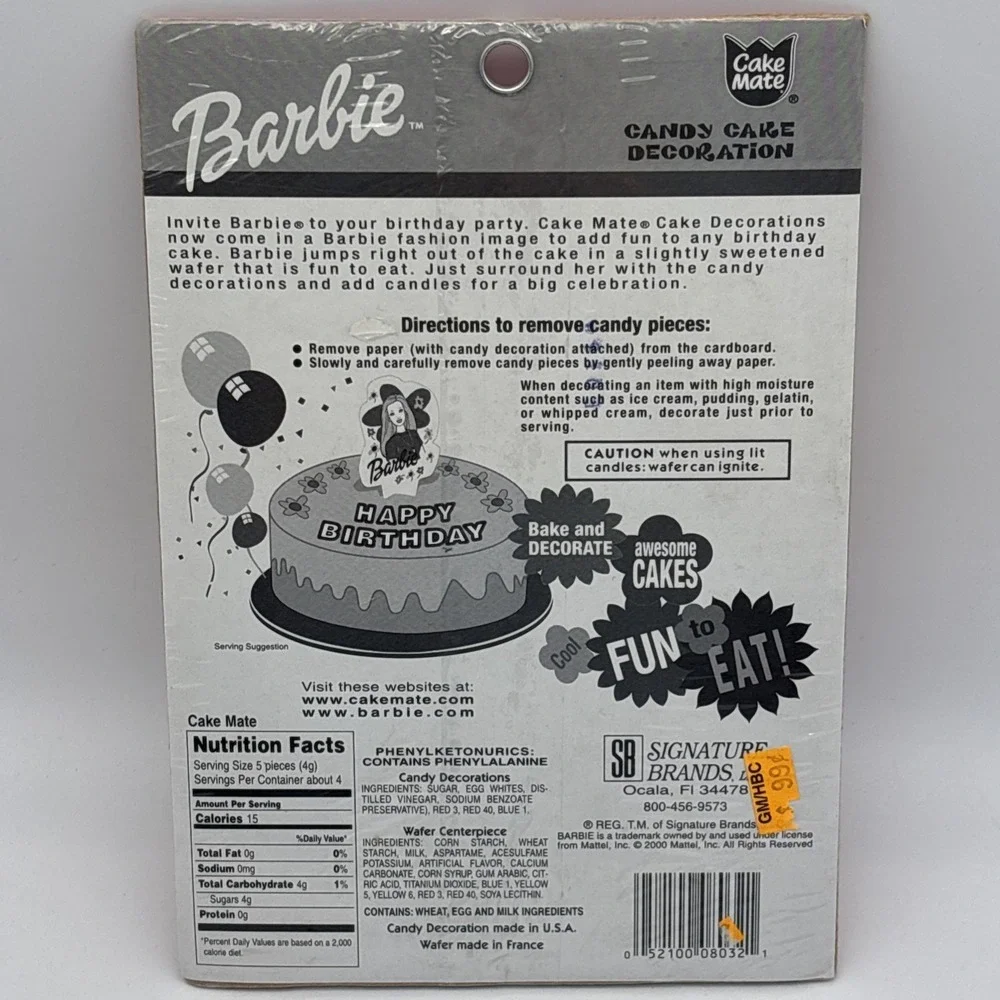 vintage Barbie candy cake decoration 2000 Happy birthday